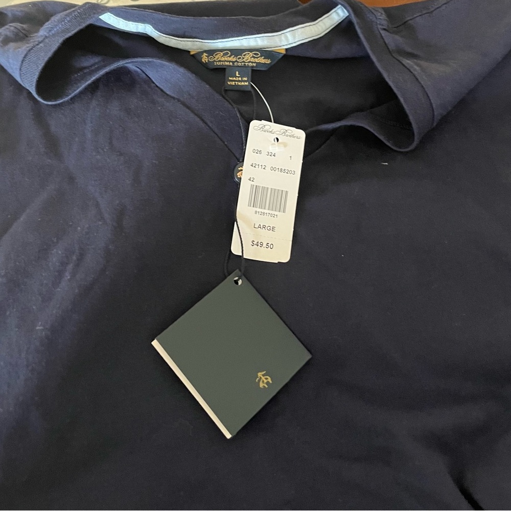 Brooks Brothers Cotton V Neck Tee Large